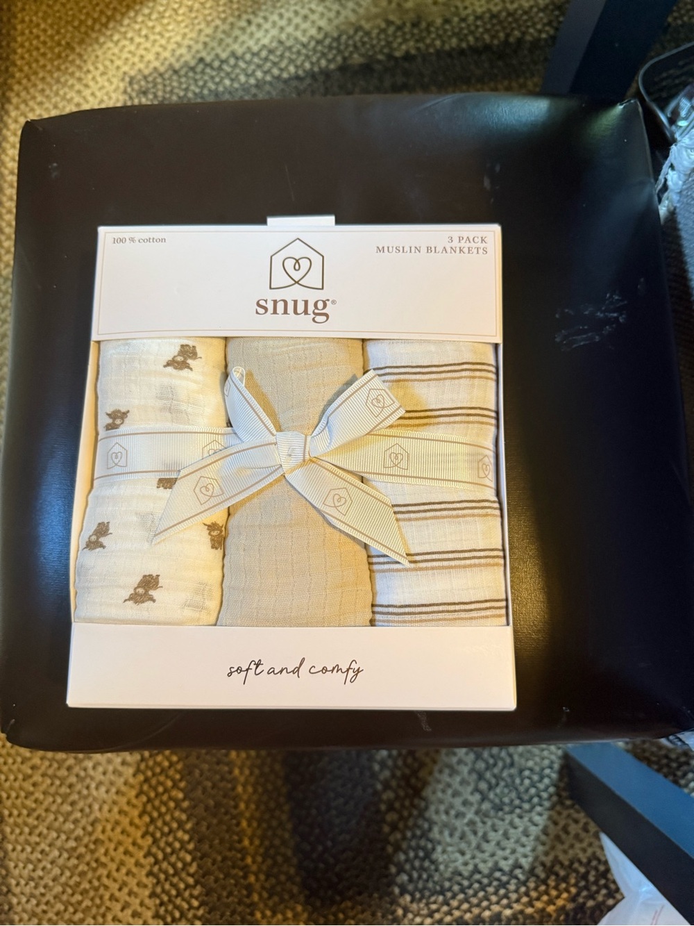 snug Beige Muslin Baby Blankets - 3 Pack